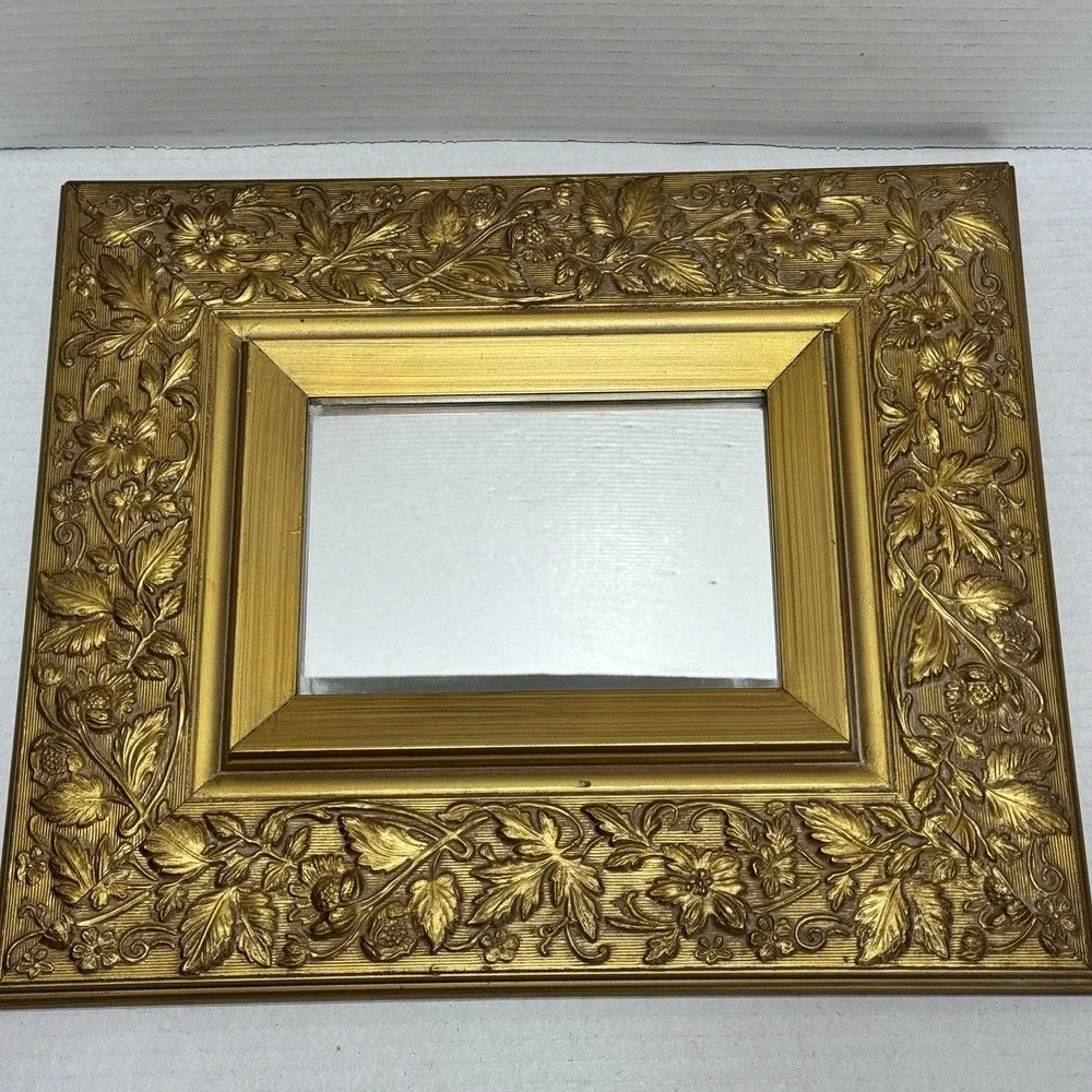 Ornate Gold Floral Wall Mirror Frame - Gold